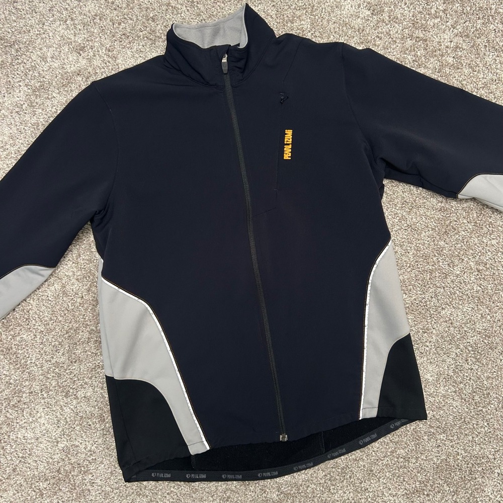 Pearl Izumi Men's Size Medium Cycling Jacket Black Gray Full Zip Reflective